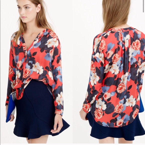 J.Crew Silk Floral Blouse - Picture 5 of 6